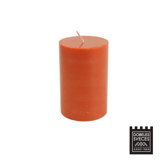 Lieta stearīna cilindriska svece - BRŪNI ORANŽA